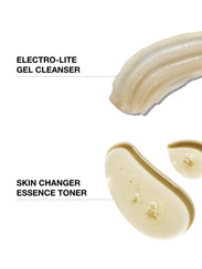 Electro-lite cleanser and skin changer toner swatches