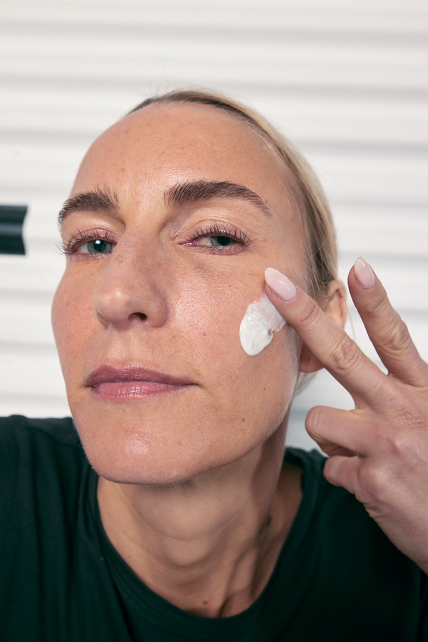 Protect and Hydrate SPF 50 model swatch on cheek