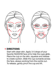 a woman's face with arrows