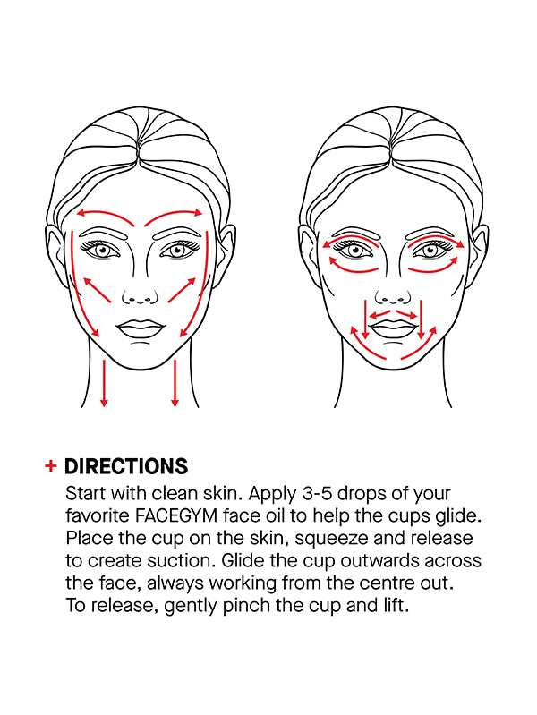 a woman's face with arrows